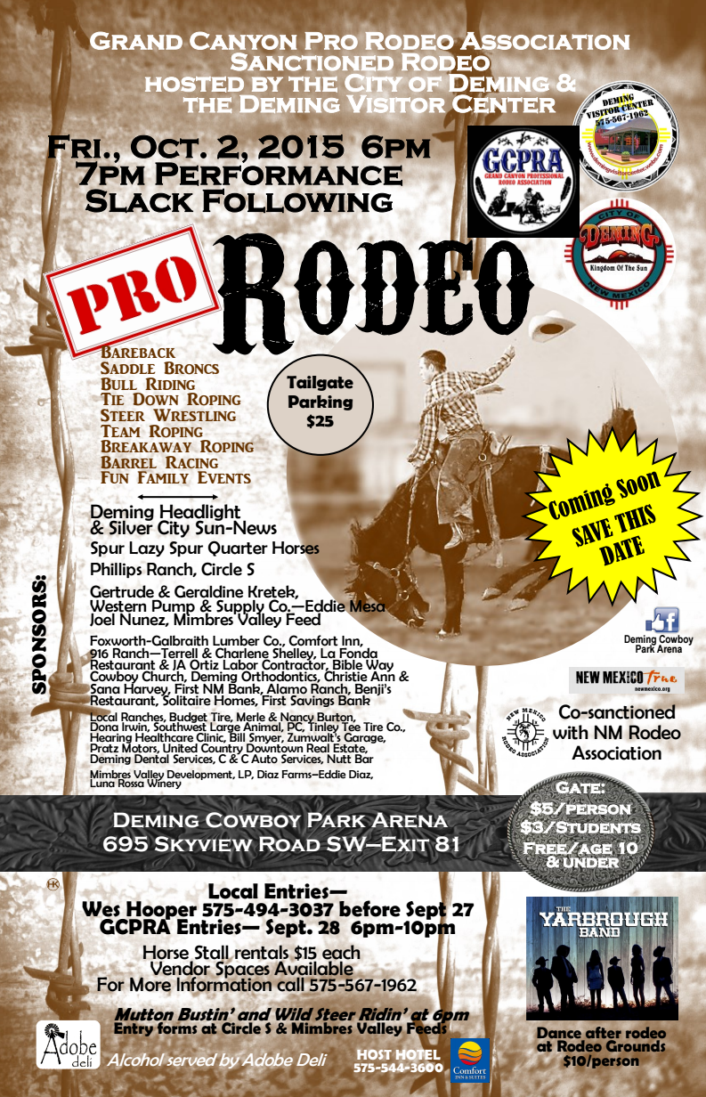October 2nd, 2015: Grand Canyon Pro Rodeo in Deming