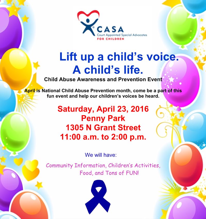 April 20th, 2016: CASA Child Abuse Awareness Event