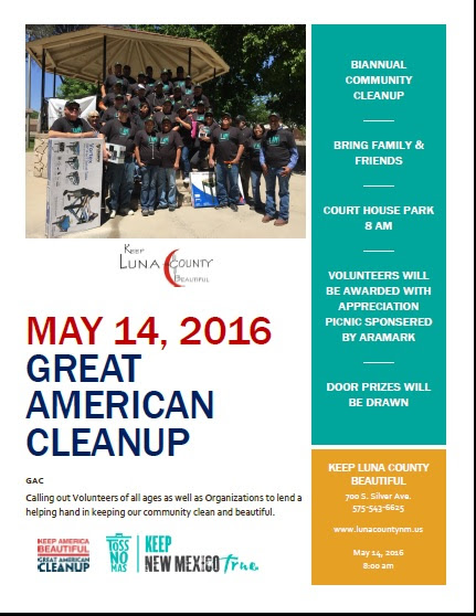 May 12th, 2016: Great American Cleanup this Saturday