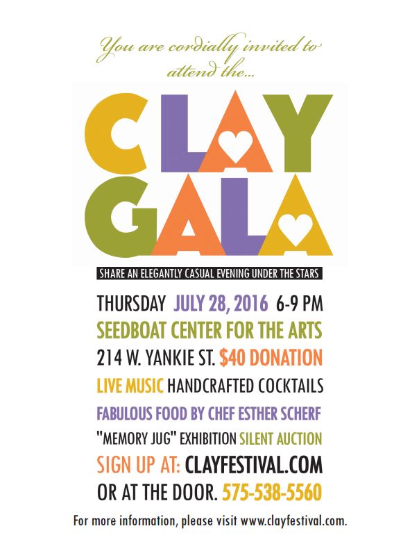 Clay Gala to be Held July 28th