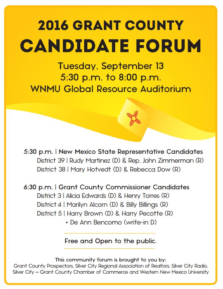 Upcoming Candidate Forum Sponsored by Silver City Radio