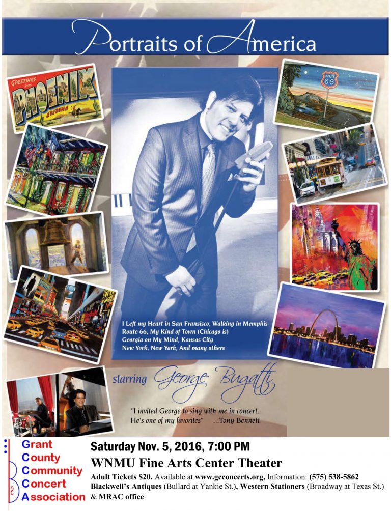 Grant County Community Concert Association Presents George Bugatti: “Portraits of America”