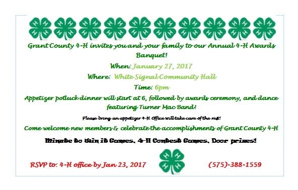 Annual 4-H Awards Banquet Coming Up