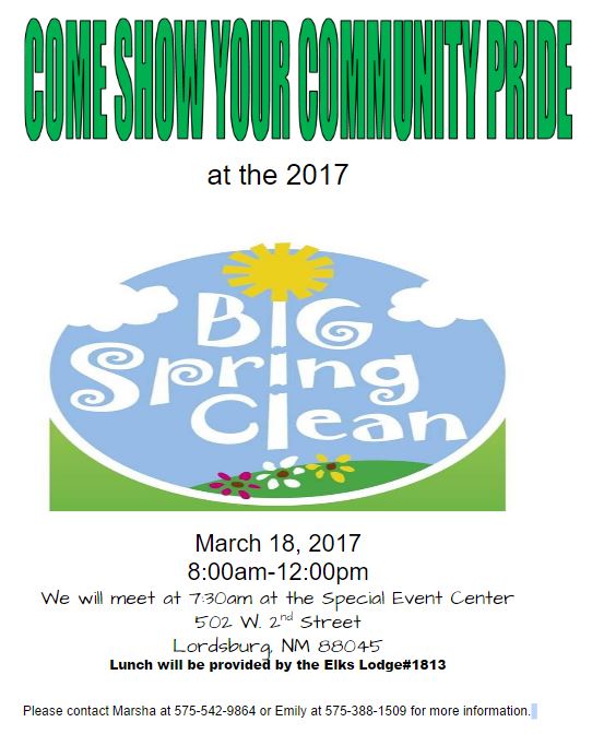 Big Spring Cleanup in Lordsburg on Saturday