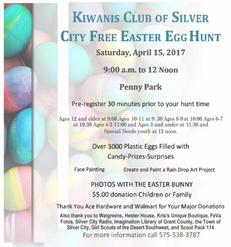 Kiwanis Easter Egg Hunt Tomorrow!
