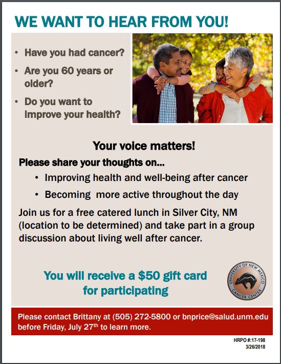 UNM Cancer Study: Your Voice Matters!