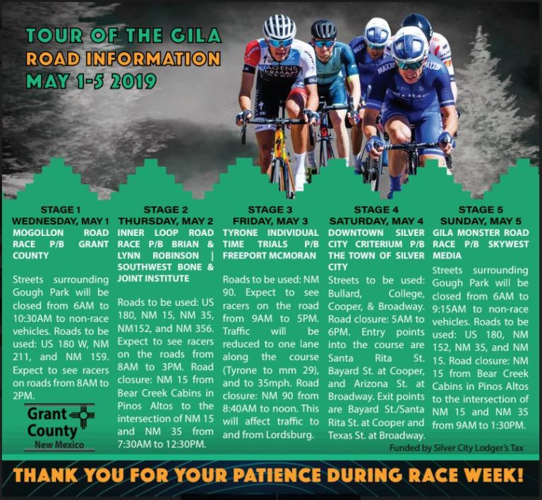 Tour of the Gila Road Information May 1-5, 2019