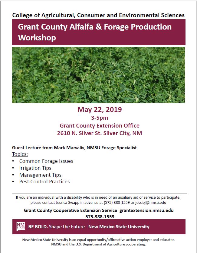 Grant County Alfalfa & Forage Production Workshop
