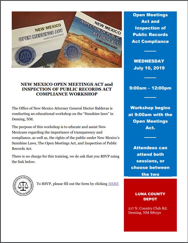 NM Open Meetings Act Workshop in Deming