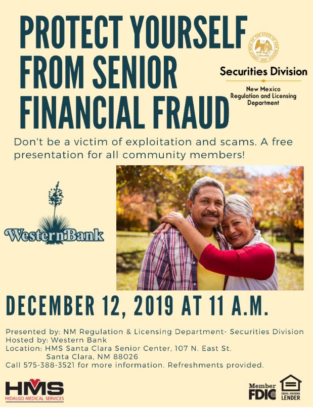 Senior Financial Fraud Presentation at HMS Santa Clara Senior Center