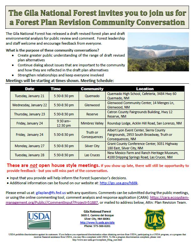 Gila National Forest Plan Revision Community Conversation