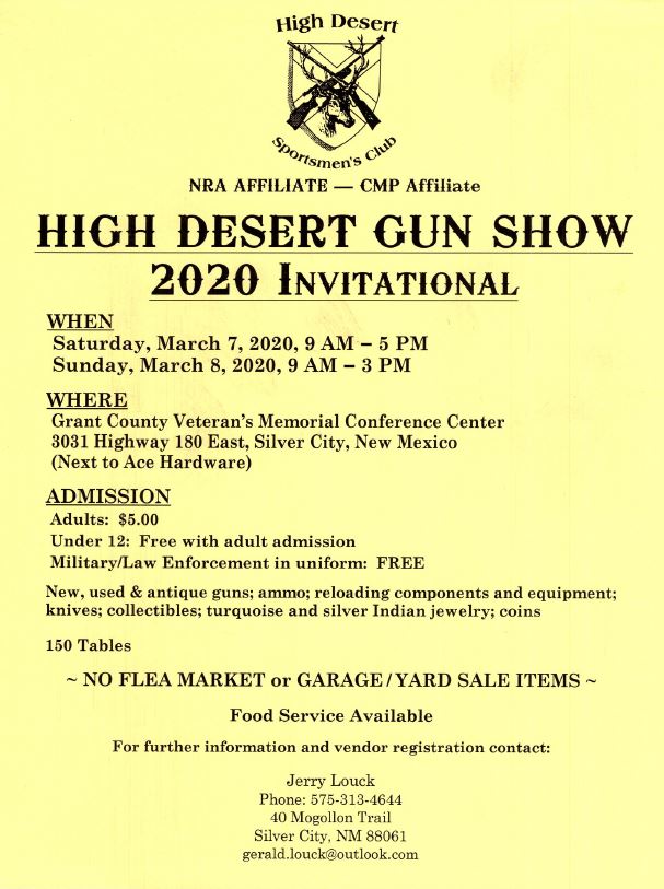 High Desert Sportsman’s Club Gun Show 2020