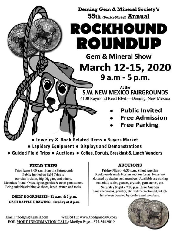 55th Annual Deming Gem & Mineral Society’s “Rockhound Roundup”