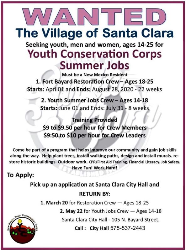 Youth Conservation Corps Summer Jobs