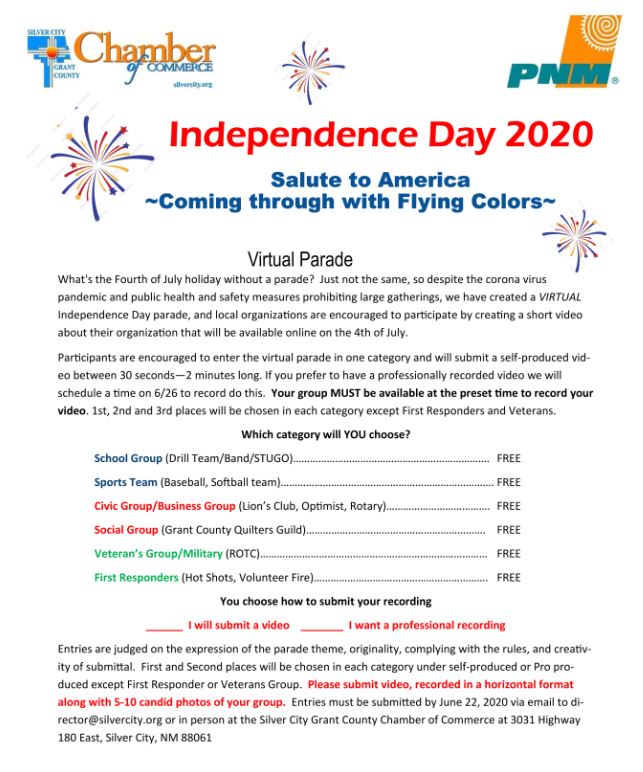Chamber Independence Day Virtual Parade Entry Form