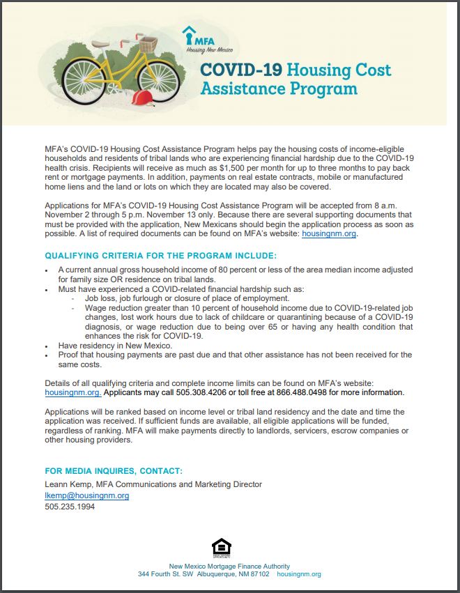 COVID-19 Housing Cost Assistance Program