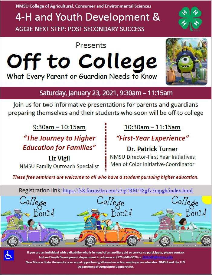 4-H Youth Development : Off to College Presentation
