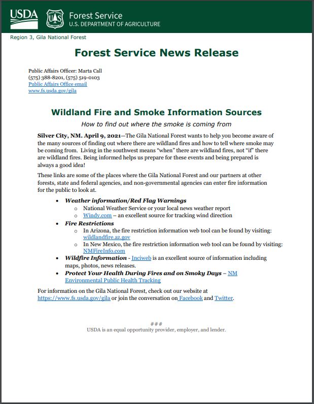 Wildland Fire and Smoke Information Resources
