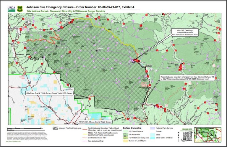 Johnson Fire Emergency Temporary Closure Map