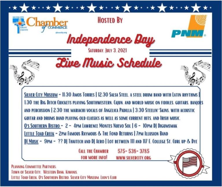 Independence Day Live Music Schedule