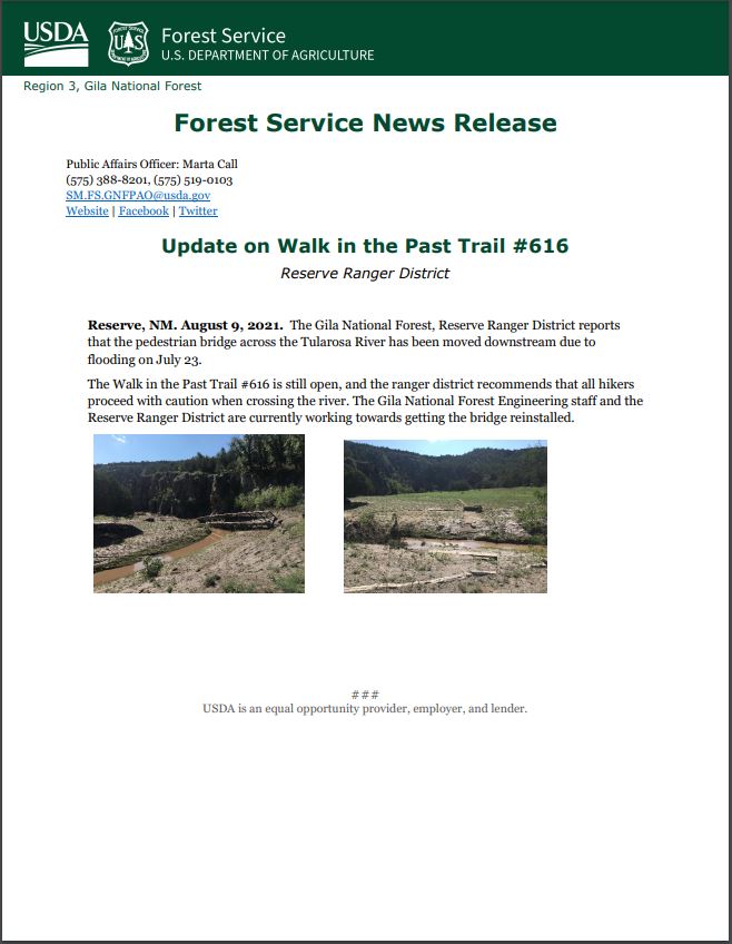 GNF-Update on Walk in the Past Trail #616