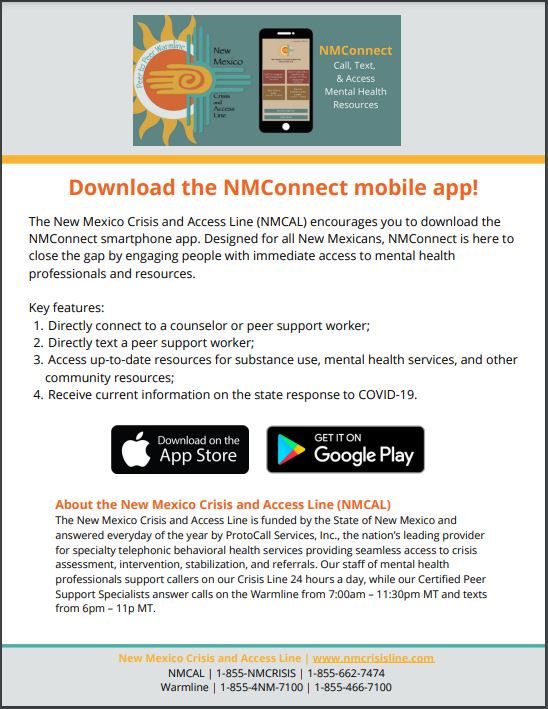 Access to Mental Health Resources NMConnect App