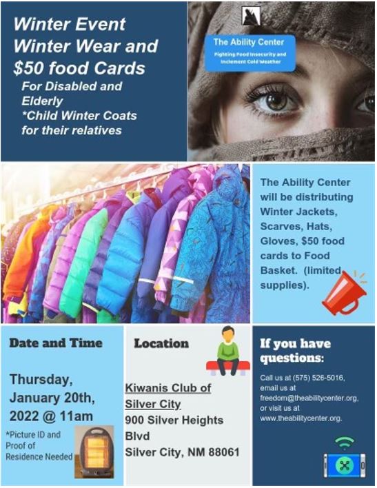 Ability Center Winter Coat and Food Card Distribution in Silver City