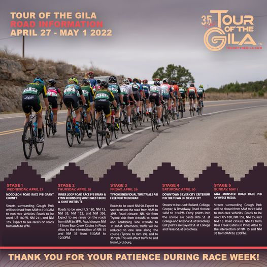 35th Annual Tour of the Gila Road Information