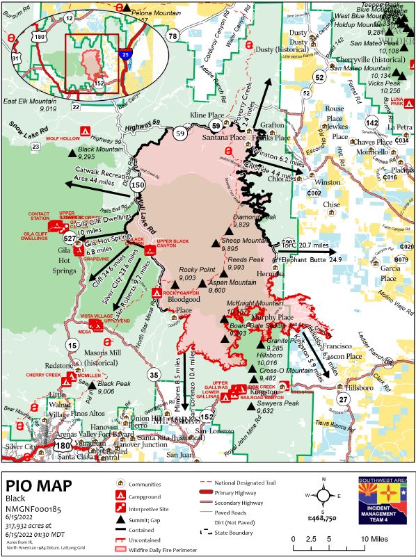 GNF Black Fire Map and Update 06/15/2022