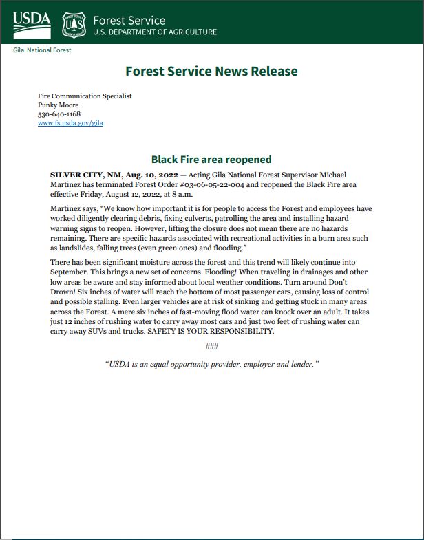 GNF Black Fire Area Open