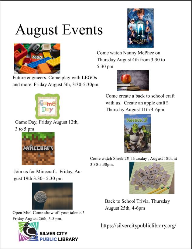 Silver City Public Library August Events