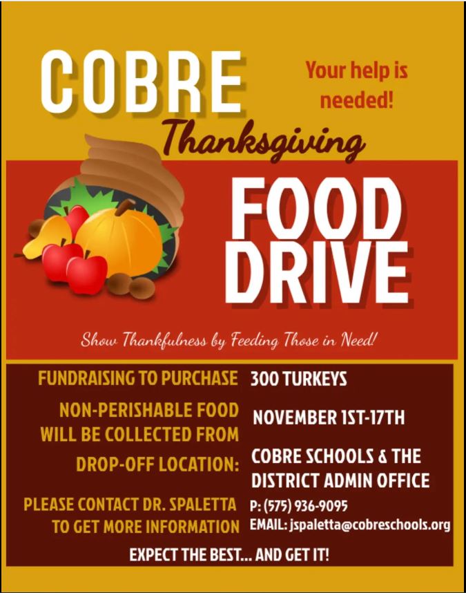 Cobre Thanksgiving Food Drive