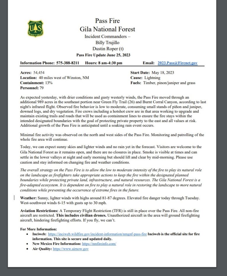 Pass Fire Update