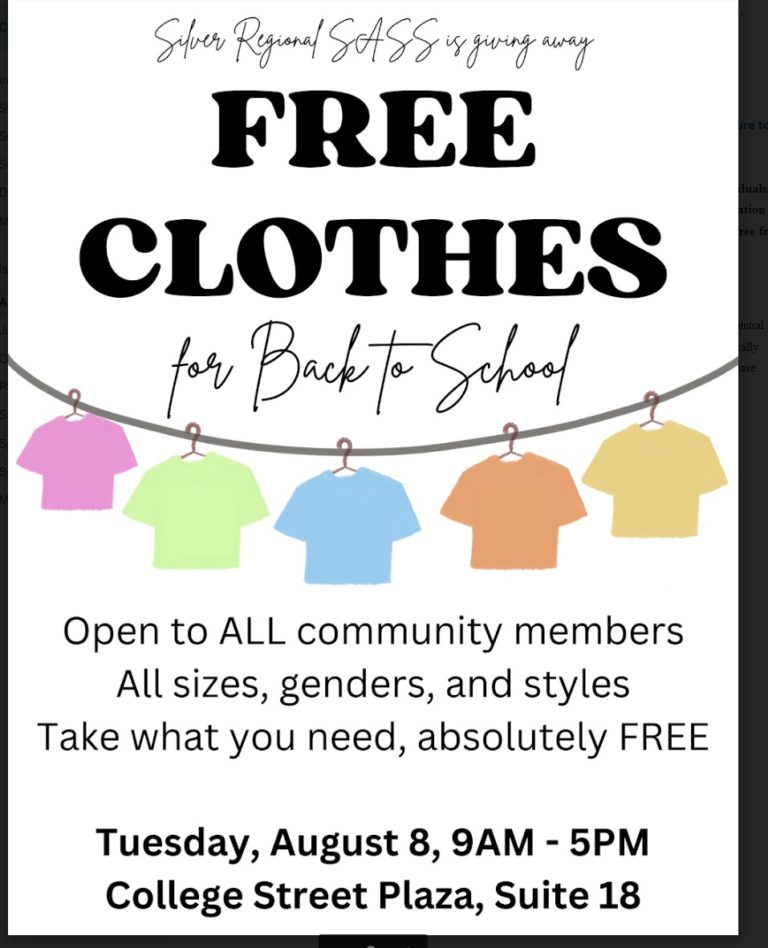 Silver Regional SASS will be giving away FREE back to school clothes