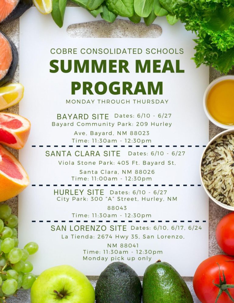 Cobre Consolidated Schools Summer Meal Program