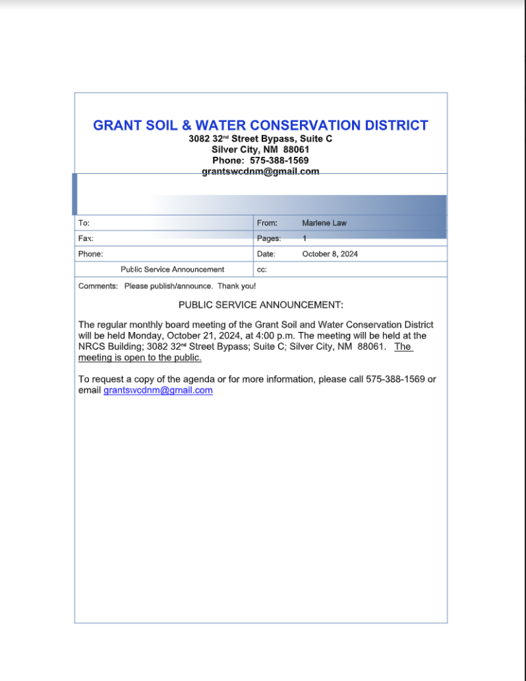 Grant Soil & Water Conservation Meeting