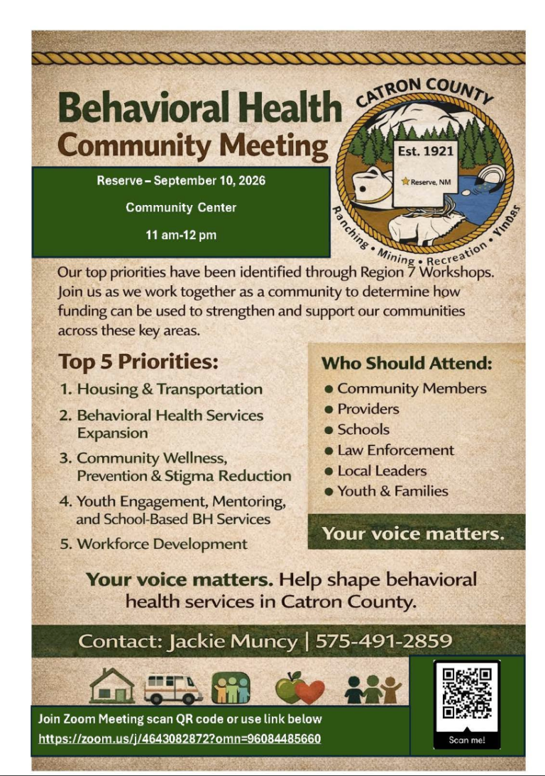 Catron County Behavioral Community Meeting